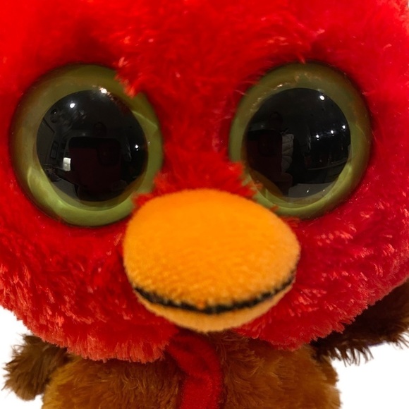 Ty Beanie Boos Thankful the Turkey 2012 Retired Solid Eyes   No Heart Tag - Picture 2 of 9